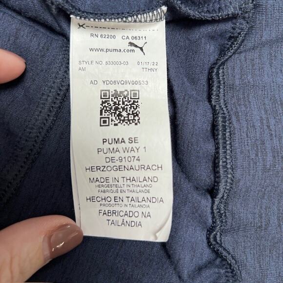 Women's Puma Blue Cloudspun Drawstring Cropped Full Zip Hoodie Size Medium - Picture 5 of 5